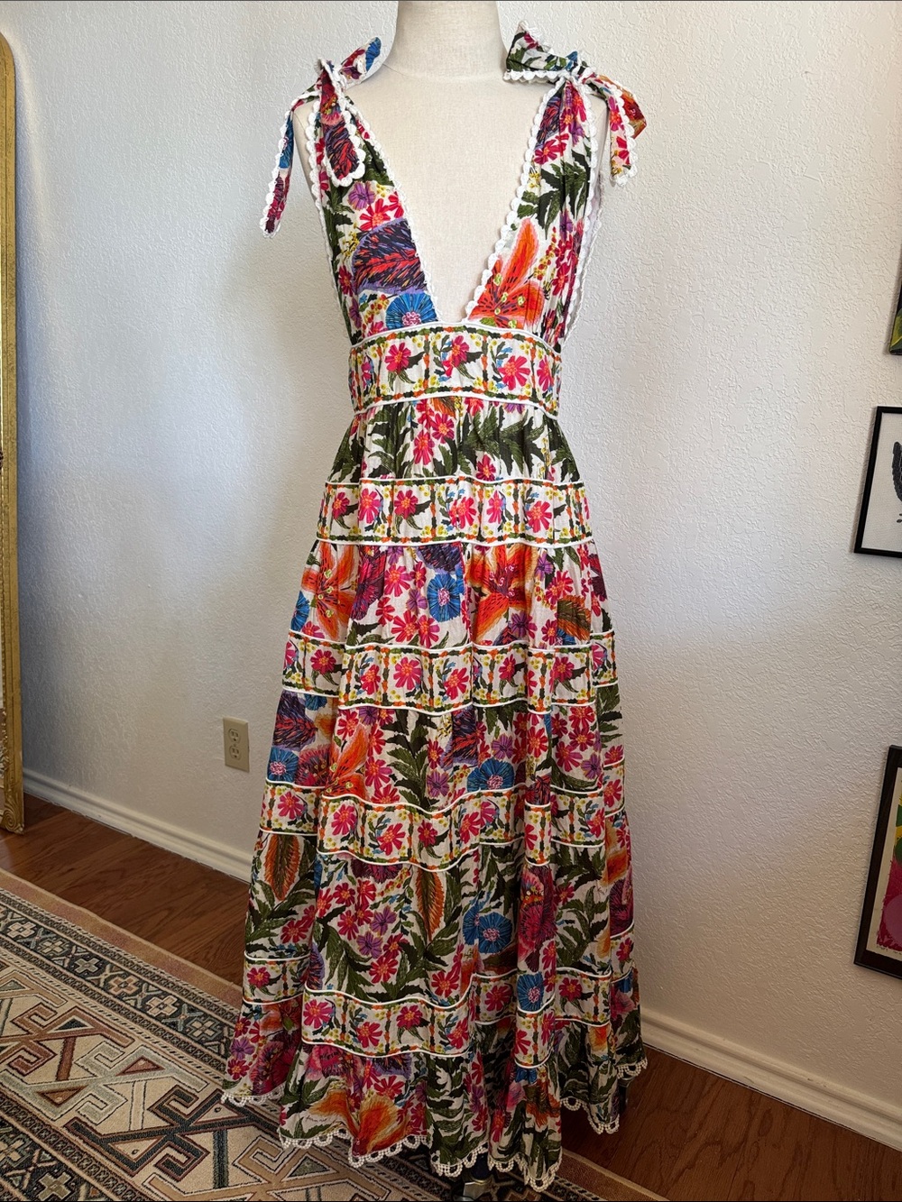 FARM Rio Tropical Yard Sleeveless Midi Dress - size Small - Picture 3 of 9
